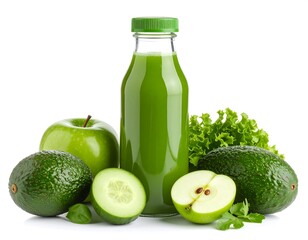 Green Detox Juice in Glass Bottle