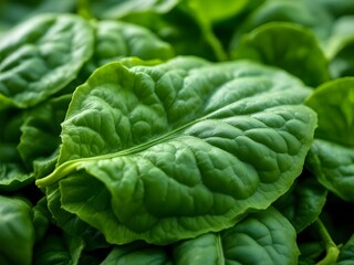 Obraz premium Close up of a fresh spinach leaves