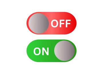 red off, green on buttons on transparent background 