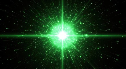 Obraz premium Dynamic green energy explosion scientific visualization digital art space abstract concept