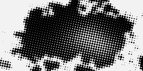 Dotted halftone gradient texture. Vanishing polka dot background. Repeating dots gradation pattern background. Black fading comic pop art overlay backdrop. Raster effect wallpaper. Vector halftone