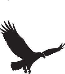 Graceful eagle silhouette in flight, a striking vector illustration of freedom on white
