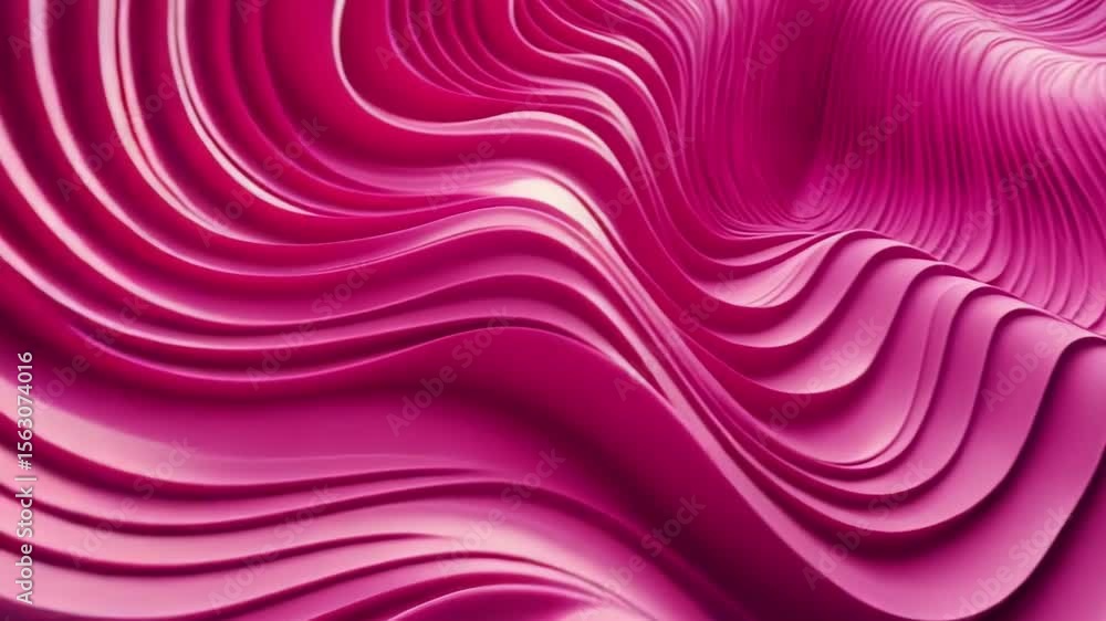 Poster smooth pink waves create an elegant abstract background with a gradient texture