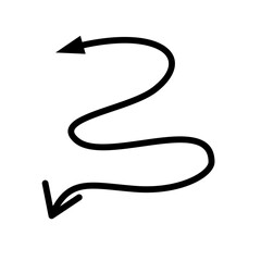 Hand drawn set of arrows Collection black arrow on white background Vector illustration transparent