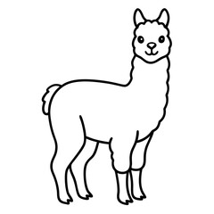Simple Alpaca Line Drawing