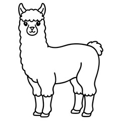 Simple Alpaca Line Drawing