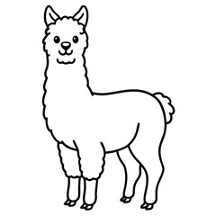 Fototapeta premium Simple Alpaca Line Drawing