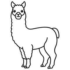 Simple Alpaca Line Drawing