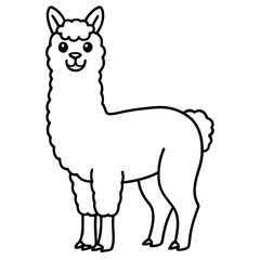 Simple Alpaca Line Drawing