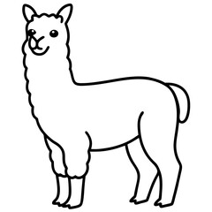 Fototapeta premium Simple Alpaca Line Drawing