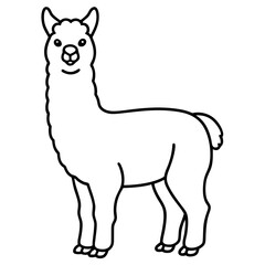 Simple Alpaca Line Drawing