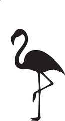 Fototapeta premium Flamingo vector illustration of bird silhouette isolated on white background