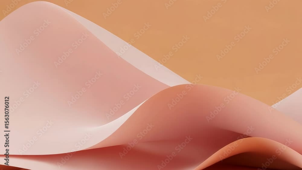 Aufkleber beige paper waves create a smooth, curved abstract background with soft light and shadows