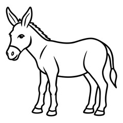 Simple Donkey Line Drawing