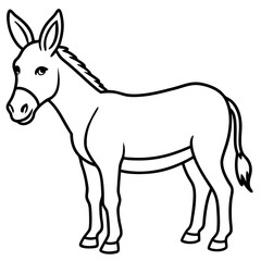 Simple Donkey Line Drawing