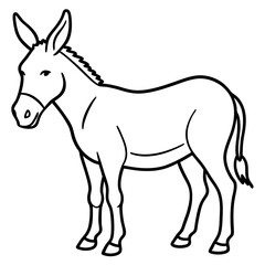 Simple Donkey Line Drawing