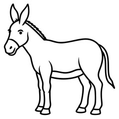 Simple Donkey Line Drawing