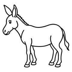 Simple Donkey Line Drawing