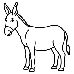 Simple Donkey Line Drawing