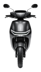 Front view black electric motorcycle