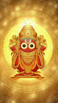 Jagannath Subhadra Balabhadra Devotional Darshan Loop is a devotional animated loop perfect for festival visuals, spiritual reels, meditation backgrounds, or divine character storytelling.