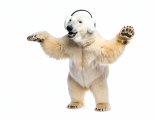 Joyful Polar Bear Dance A Cute Winter Wonderland Scene