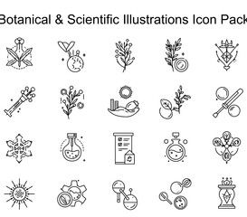 Botanical & Scientific Illustrations Icon Pack
