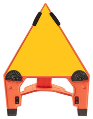 Mock up triangle yellow traffic sign