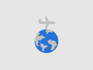 Fototapeta premium a stylized airplane flying over a globe