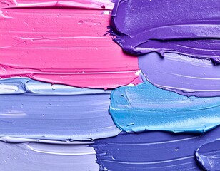 Textured Acrylic Paint Swatches in Pink, Purple, and Blue Hues