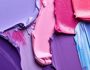 Textured Acrylic Paint Swatches in Pink, Purple, and Blue Hues