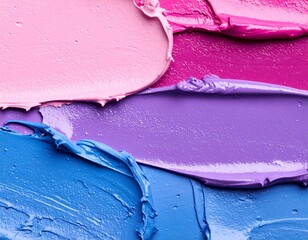 Textured Acrylic Paint Swatches in Pink, Purple, and Blue Hues