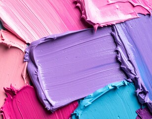 Textured Acrylic Paint Swatches in Pink, Purple, and Blue Hues