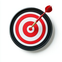 Dart hitting bullseye on target