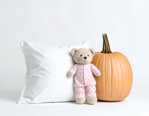 Adorable Pumpkin Pajamas A Cute Cartoon Veggie Bedtime Scene