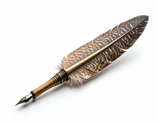 Elegant Quill Pen Dragon Bone & Feather Writing Instrument