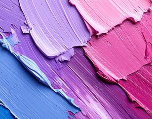 Textured Acrylic Paint Swatches in Pink, Purple, and Blue Hues