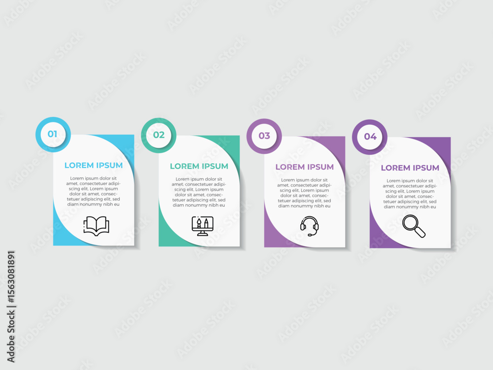 Fototapete vector infographic label template with icons. 4 options or steps. infographics for business concept.