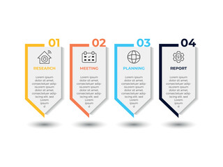 Infographics design template, business concept with 4 steps or options, can be used for workflow layout, diagram, annual report, web design.Creative banner, label vector.