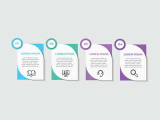Vector infographic label template with icons. 4 options or steps. Infographics for business concept. Can be used for info graphics, flow charts, presentations, web sites, banners, printed materials.