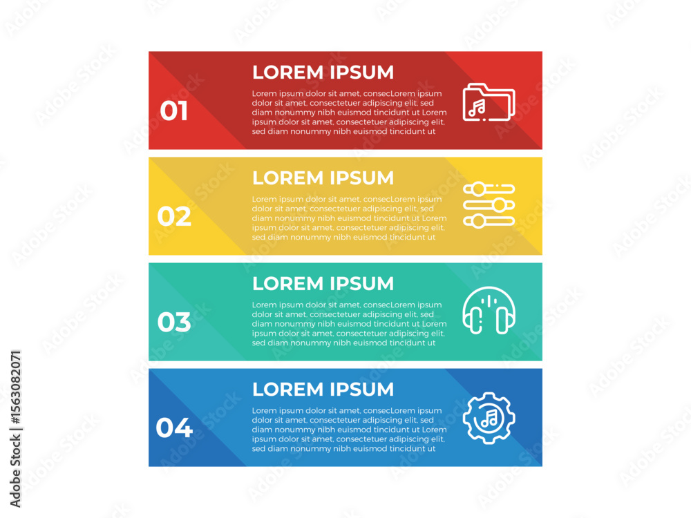 Poster vector infographic design business template with icons and 4 options or steps. can be used for proce