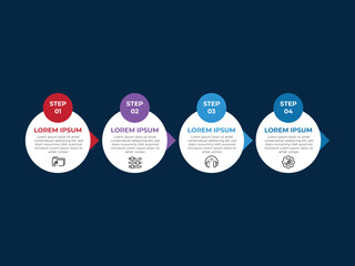 Vector infographic label template with icons. 4 options or steps. Infographics for business concept. Can be used for info graphics, flow charts, presentations, web sites, banners, printed materials.