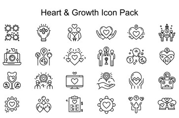 Heart & Growth Icon Pack
