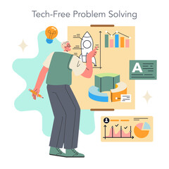 Digital Detox. Flat Vector Illustration