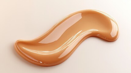 Smooth, liquid foundation smear on a light background.