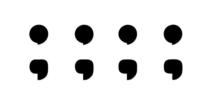 Explore punctuation marks set of comma and apostrophe for graphic design use