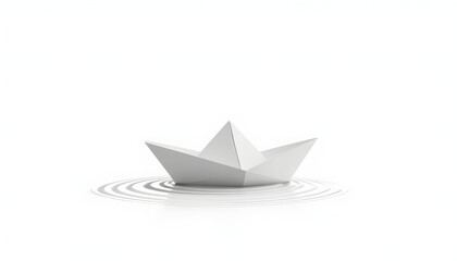 Simple white paper boat. Represents creativity, simplicity, childhood, or travel. Whimsical, innocent, and imaginative.

