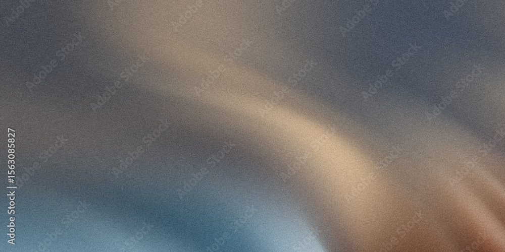 Poster a grainy abstract background features a gradient of blue and brown hues, creating a textured and blu