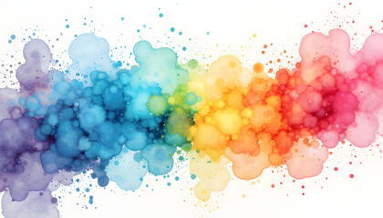 Vibrant abstract watercolor splash of multiple colors. Represents creativity, art, energy, or abstract expression. Dynamic and expressive.

