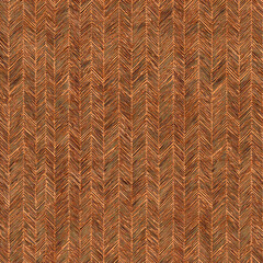 A brown and orange patterned fabric with a zigzag design
